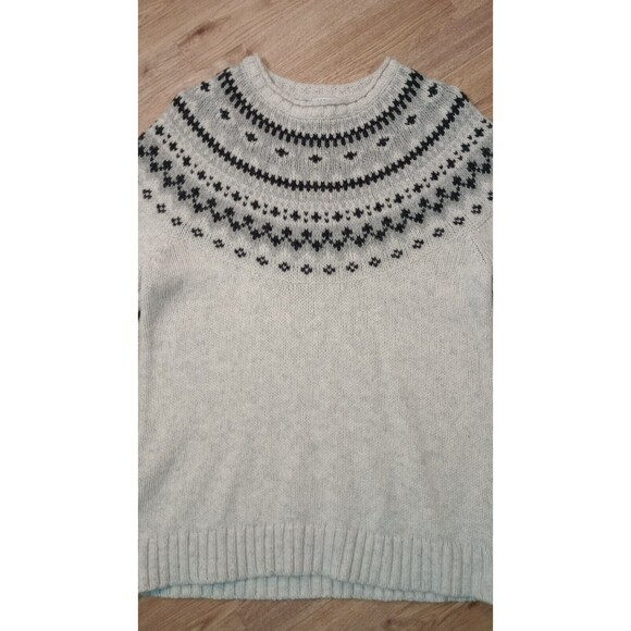 VINTAGE LL Bean Sweater Womens Large Roll Neck Lambs Wool Fair Isle Knit  *FLAW* - Picture 4 of 16